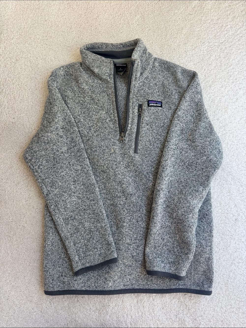 Patagonia Boy’s Heather Gray 1/4-Zip Fleece Pullover